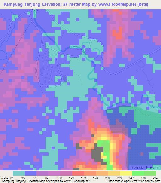 Kampung Tanjung,Malaysia Elevation Map