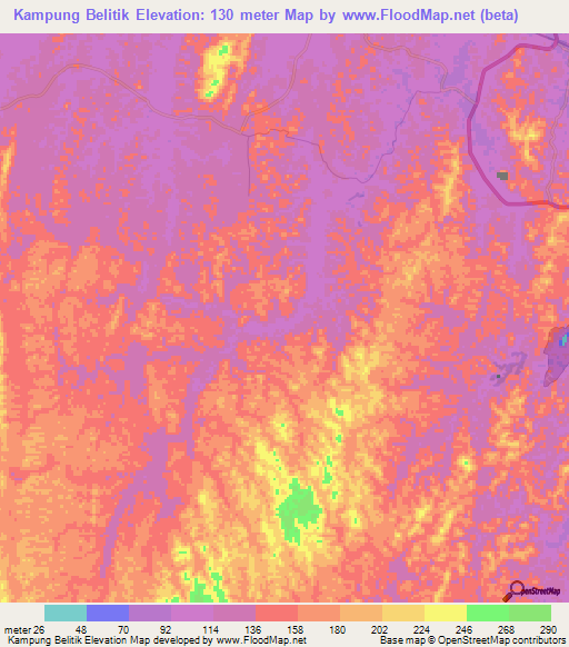 Kampung Belitik,Malaysia Elevation Map