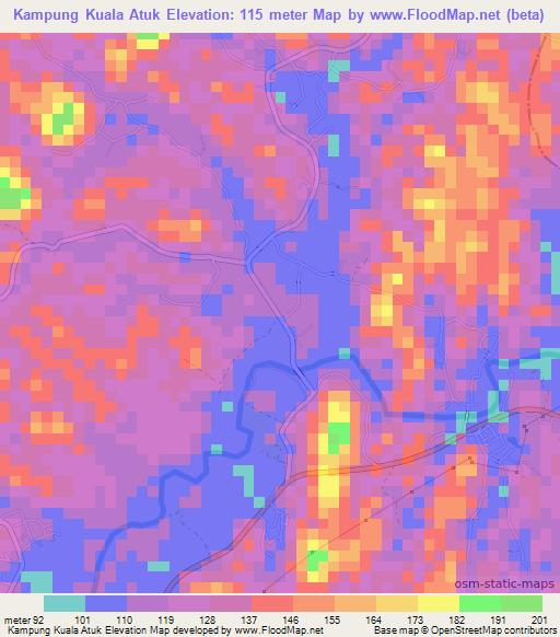 Kampung Kuala Atuk,Malaysia Elevation Map