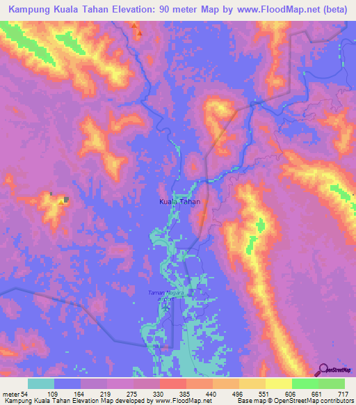 Kampung Kuala Tahan,Malaysia Elevation Map