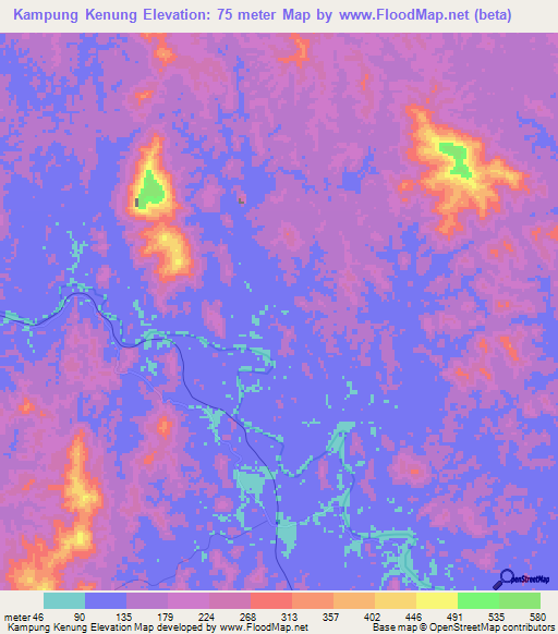 Kampung Kenung,Malaysia Elevation Map