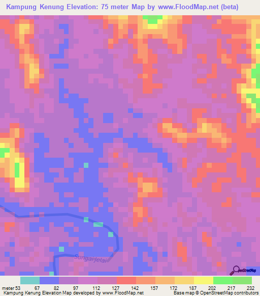 Kampung Kenung,Malaysia Elevation Map