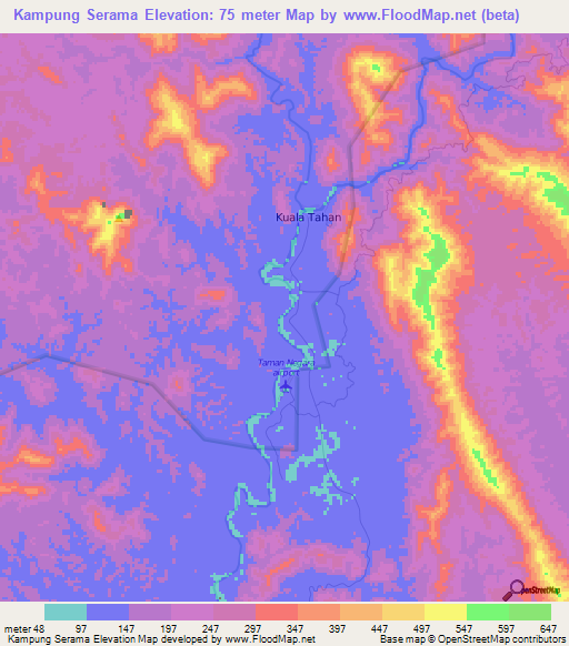 Kampung Serama,Malaysia Elevation Map