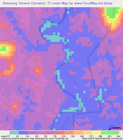 Kampung Serama,Malaysia Elevation Map