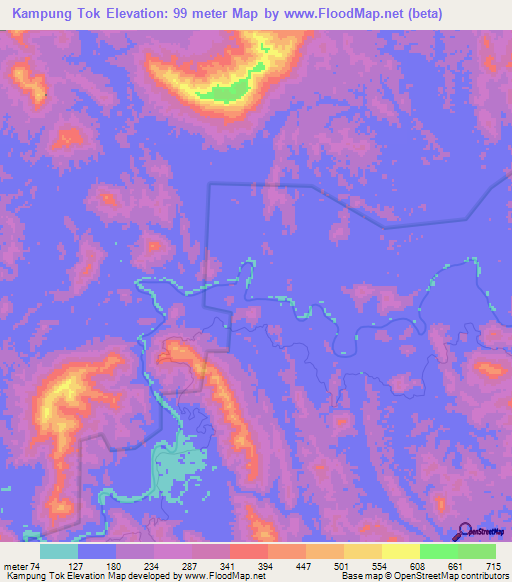 Kampung Tok,Malaysia Elevation Map