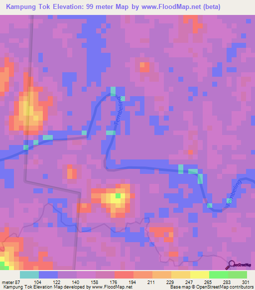 Kampung Tok,Malaysia Elevation Map