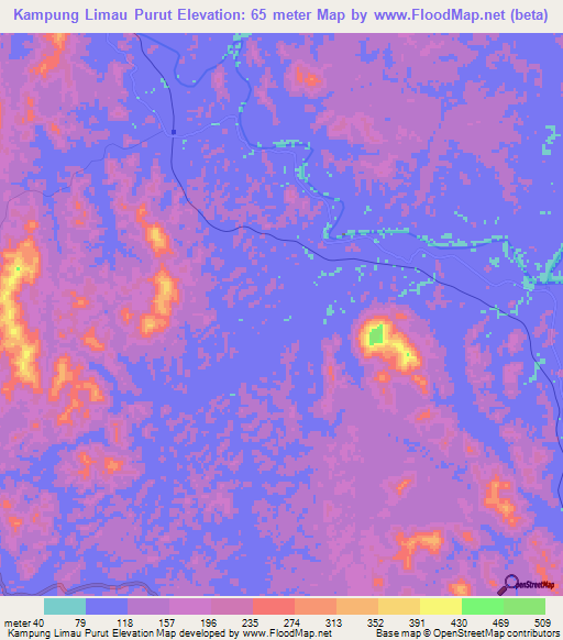 Kampung Limau Purut,Malaysia Elevation Map