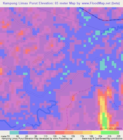 Kampung Limau Purut,Malaysia Elevation Map