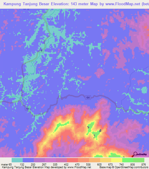 Kampung Tanjung Besar,Malaysia Elevation Map