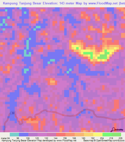 Kampung Tanjung Besar,Malaysia Elevation Map