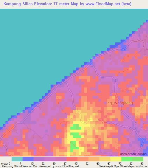 Kampung Silico,Malaysia Elevation Map