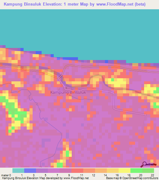 Kampung Binsuluk,Malaysia Elevation Map