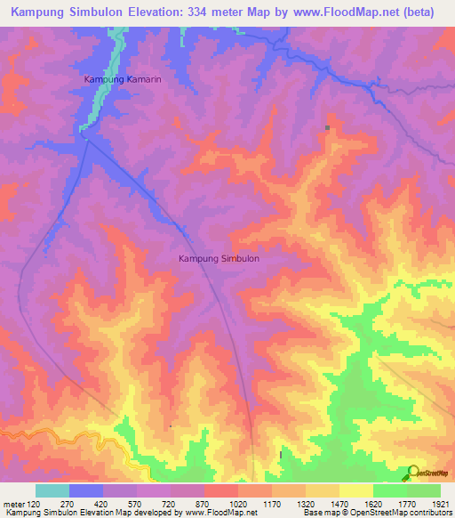 Kampung Simbulon,Malaysia Elevation Map