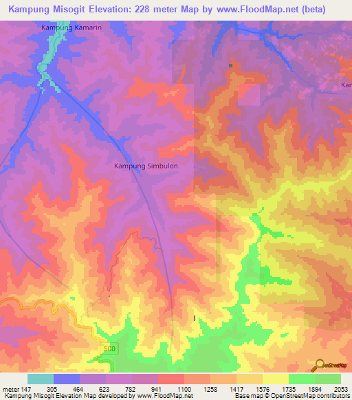 Kampung Misogit,Malaysia Elevation Map