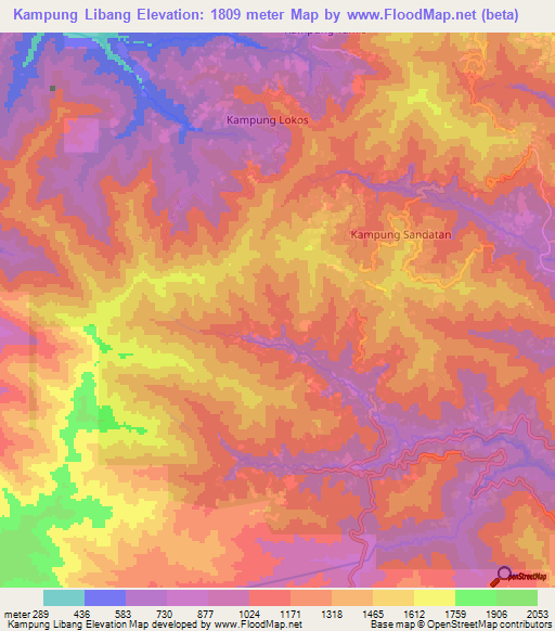 Kampung Libang,Malaysia Elevation Map