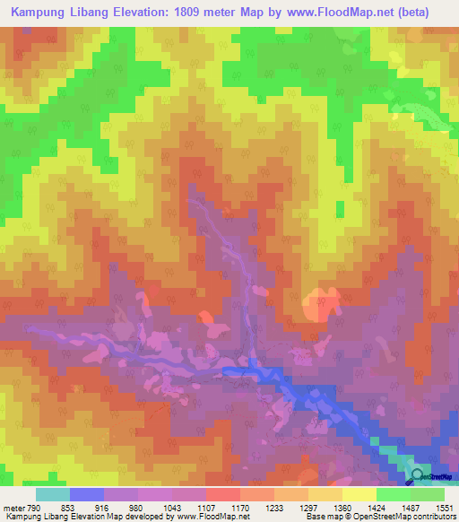 Kampung Libang,Malaysia Elevation Map