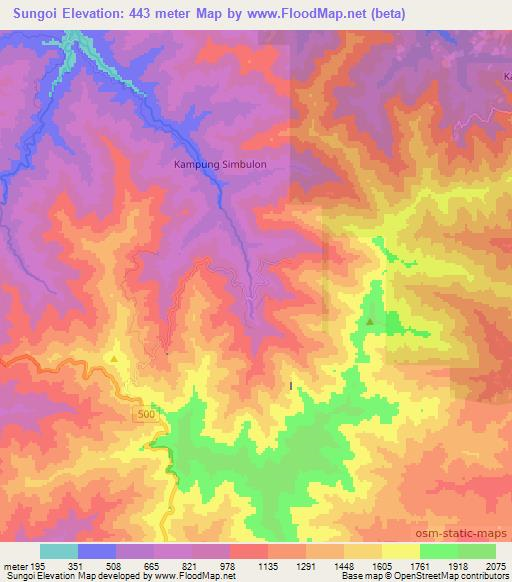 Sungoi,Malaysia Elevation Map