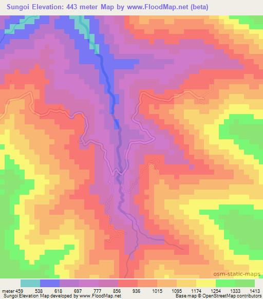 Sungoi,Malaysia Elevation Map