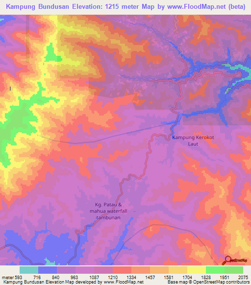 Kampung Bundusan,Malaysia Elevation Map