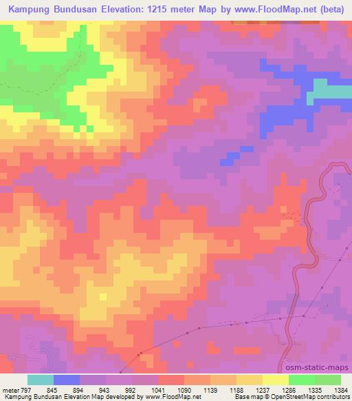 Kampung Bundusan,Malaysia Elevation Map