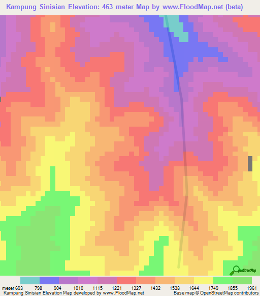 Kampung Sinisian,Malaysia Elevation Map