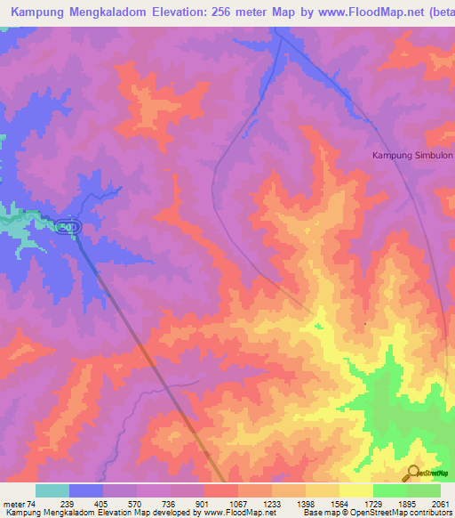 Kampung Mengkaladom,Malaysia Elevation Map