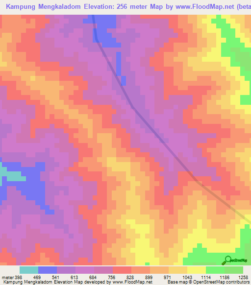 Kampung Mengkaladom,Malaysia Elevation Map