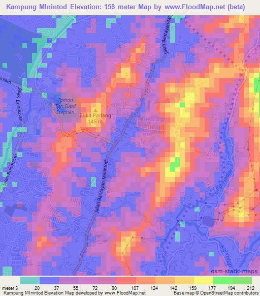 Kampung MInintod,Malaysia Elevation Map