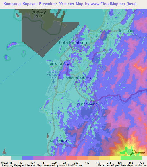 Kampung Kapayan,Malaysia Elevation Map