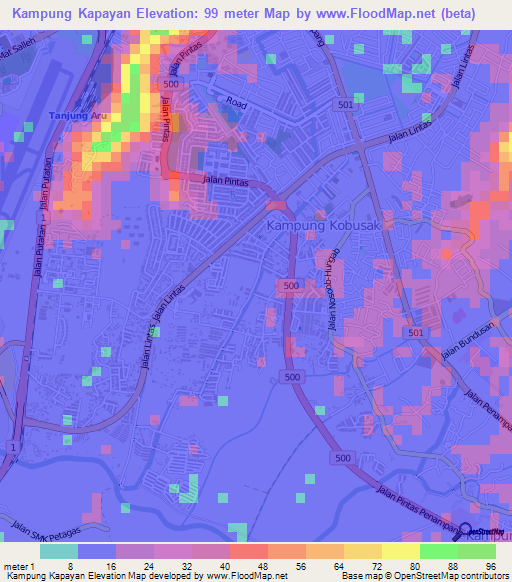 Kampung Kapayan,Malaysia Elevation Map