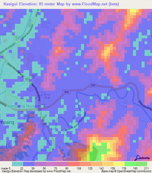 Kasigui,Malaysia Elevation Map