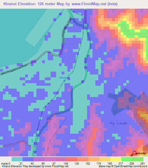 Kinarut,Malaysia Elevation Map