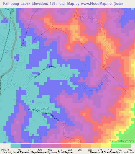 Kampung Labak,Malaysia Elevation Map