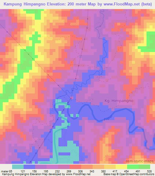 Kampung Himpangno,Malaysia Elevation Map