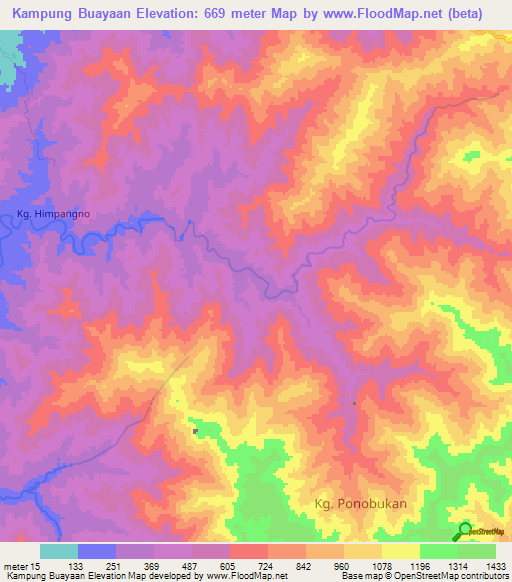 Kampung Buayaan,Malaysia Elevation Map