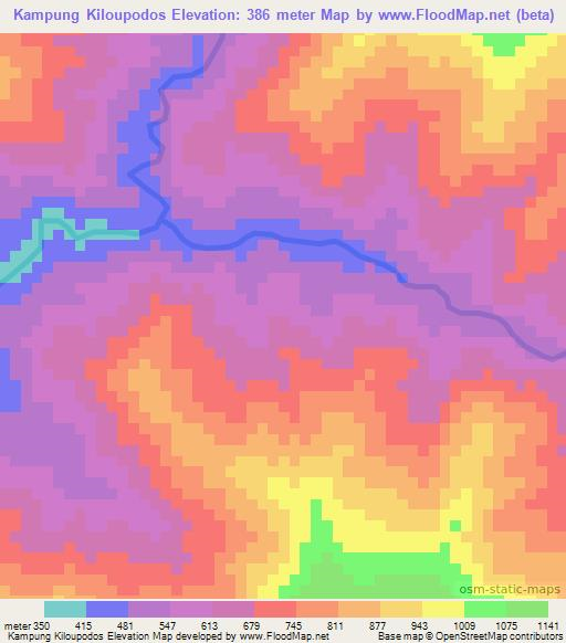 Kampung Kiloupodos,Malaysia Elevation Map