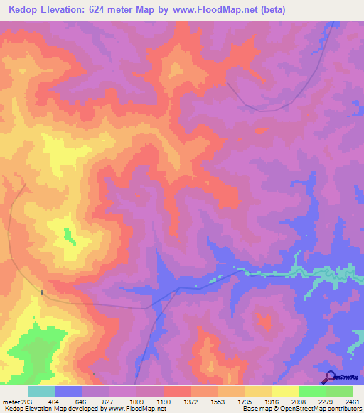 Kedop,Malaysia Elevation Map