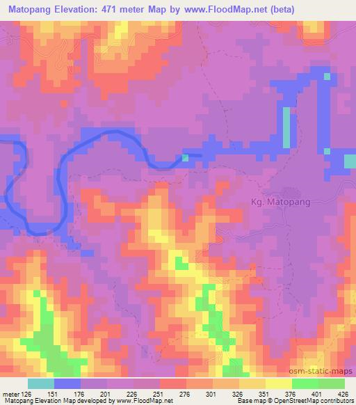 Matopang,Malaysia Elevation Map