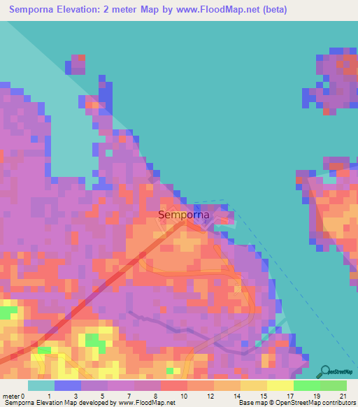 Semporna,Malaysia Elevation Map