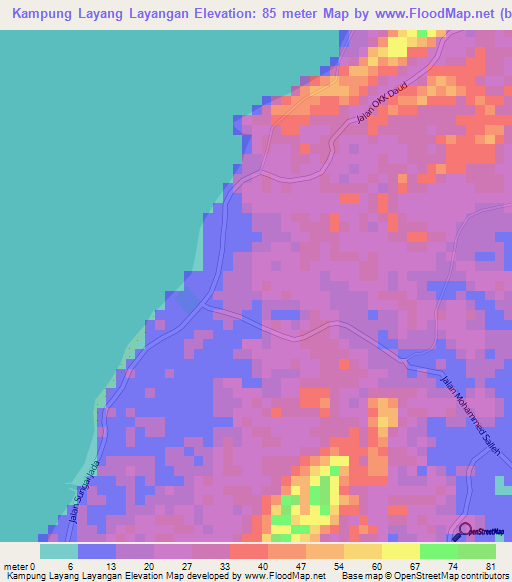 Kampung Layang Layangan,Malaysia Elevation Map