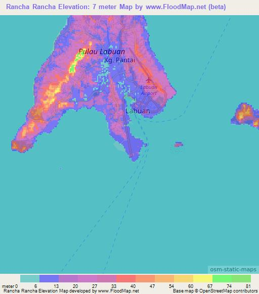 Rancha Rancha,Malaysia Elevation Map