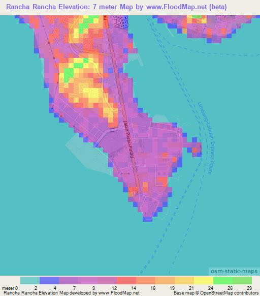 Rancha Rancha,Malaysia Elevation Map