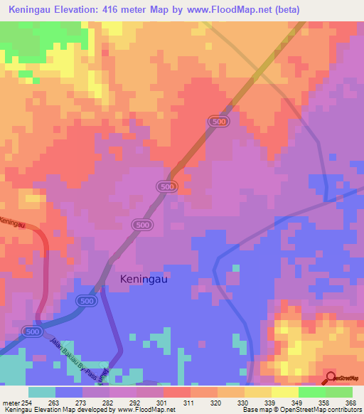 Keningau,Malaysia Elevation Map