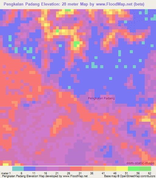 Pengkalan Padang,Malaysia Elevation Map