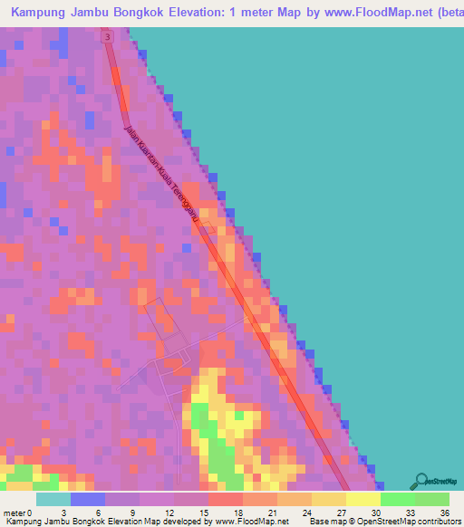 Kampung Jambu Bongkok,Malaysia Elevation Map