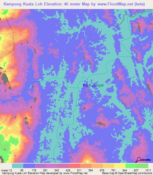 Kampung Kuala Loh,Malaysia Elevation Map