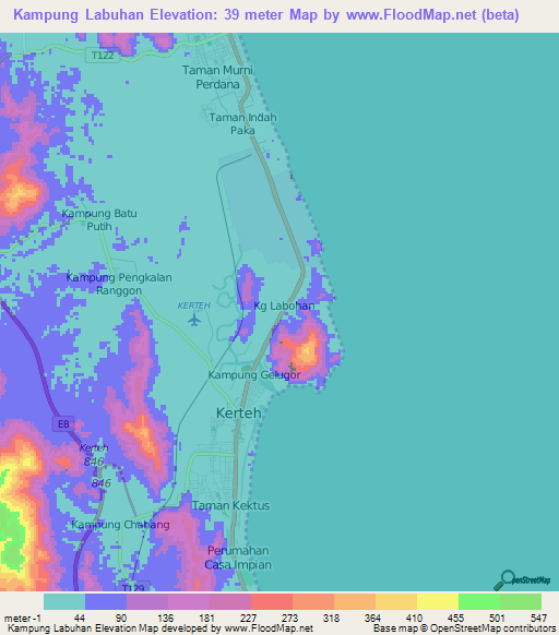 Kampung Labuhan,Malaysia Elevation Map