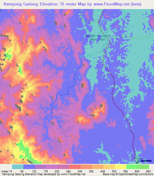 Kampung Gadung,Malaysia Elevation Map