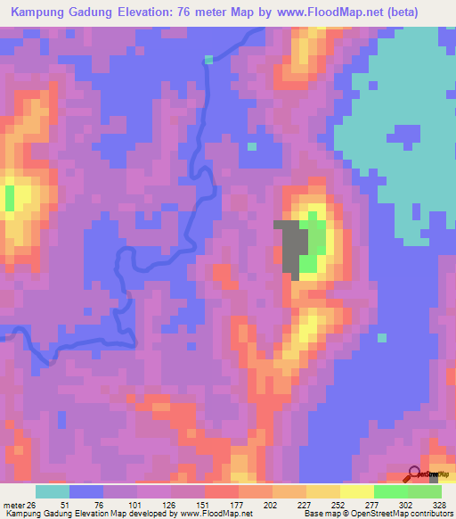 Kampung Gadung,Malaysia Elevation Map