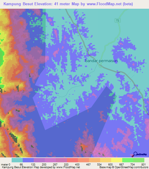 Kampung Besut,Malaysia Elevation Map